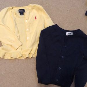 Set of cardigans 2t polo yellow and 3t navy